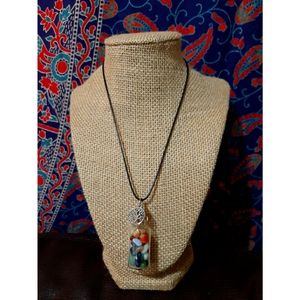 Tree of Life Glass Bottlr Necklace